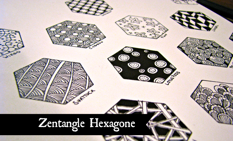 Zentangle Hexagone