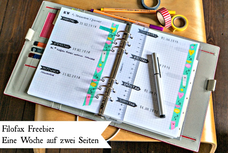 Filofax Freebie: Eine Woche auf zwei Seiten