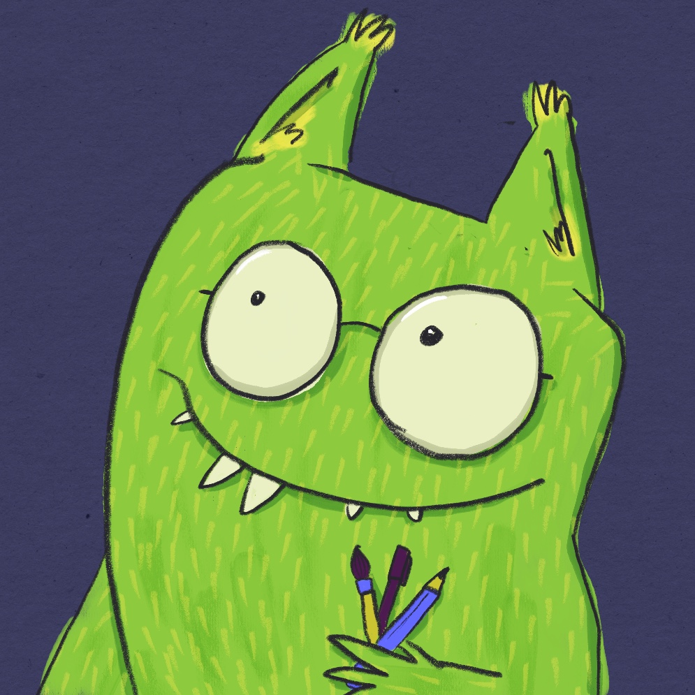 Profilbild mit einem grünen Monster
